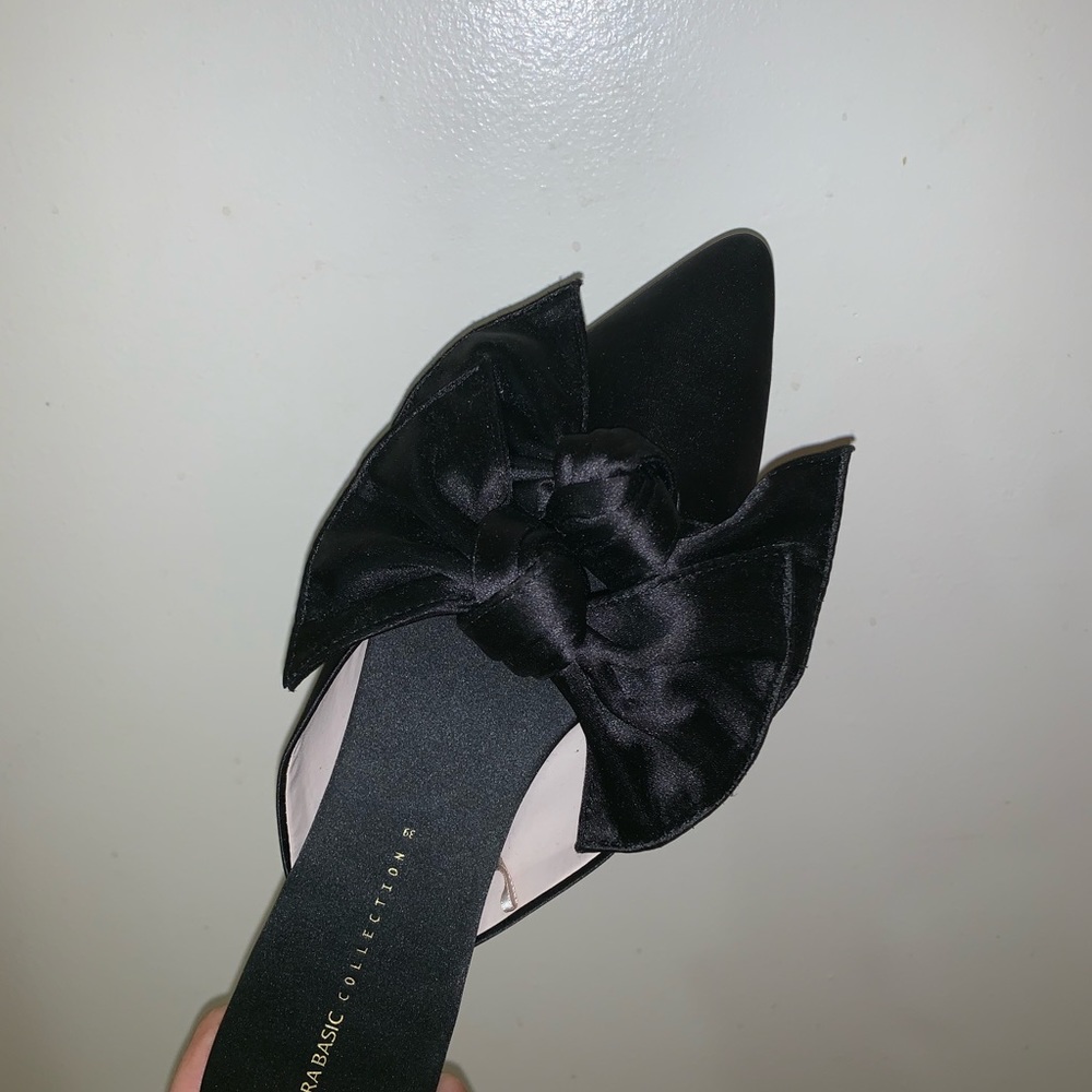 Zara NEVER WORN satin bow mules SIZE 39